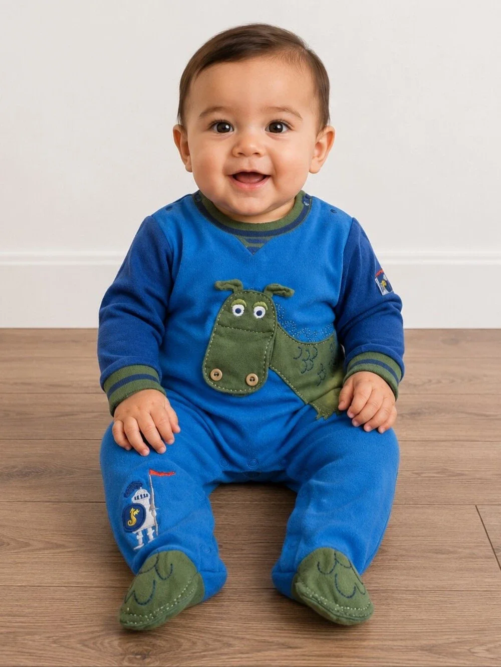 6 months boys dragon footies